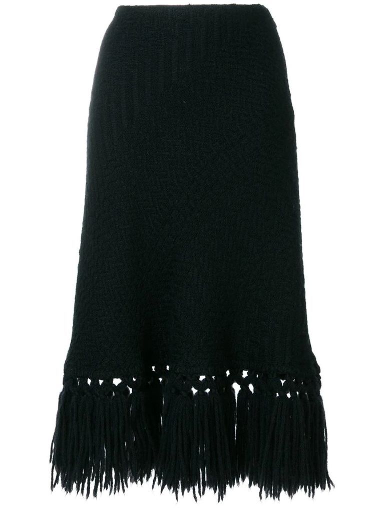 fringed knitted skirt