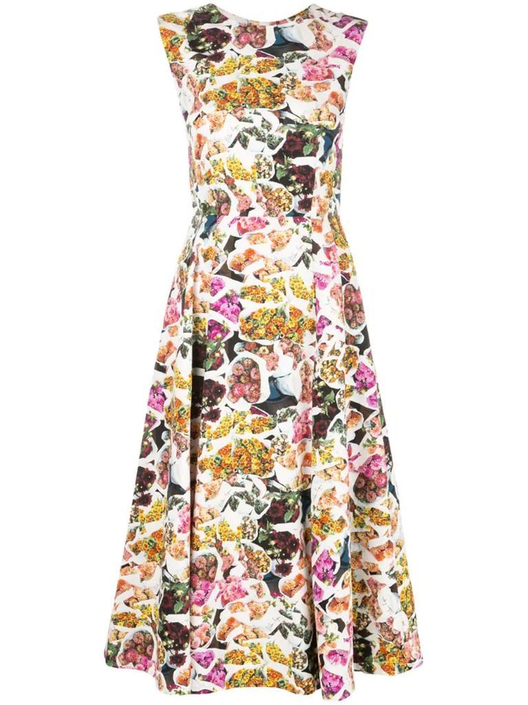 floral print fluted dress