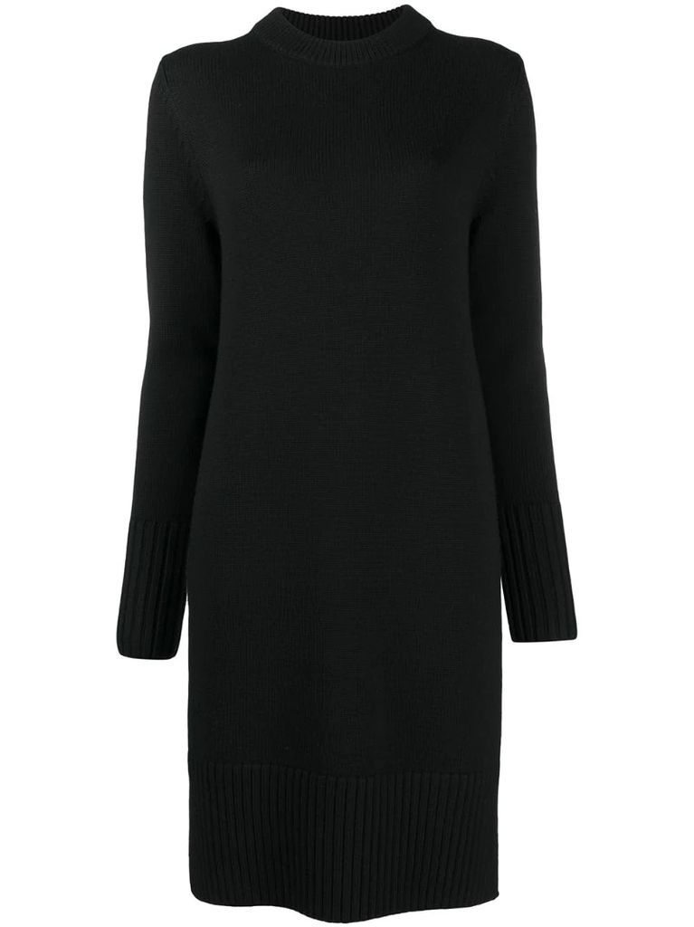 cut-out long-sleeved knitted dress