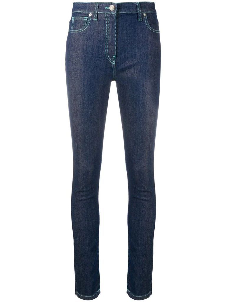 contrasting stitching skinny jeans