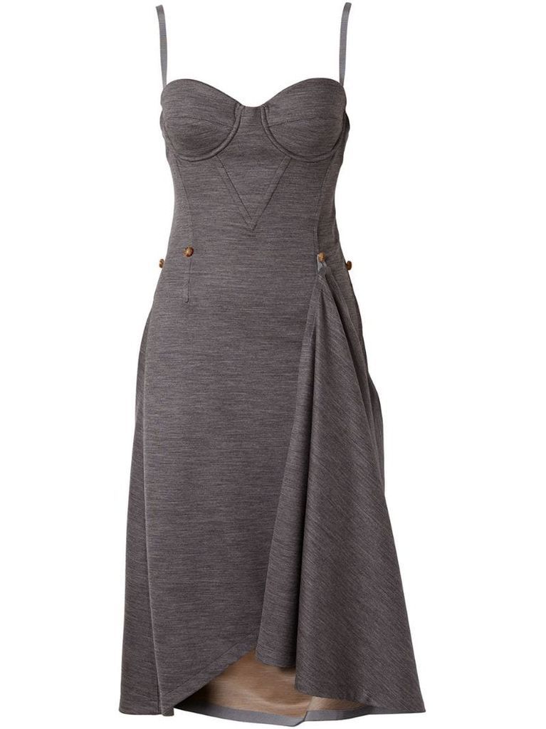 asymmetric wool corset dress