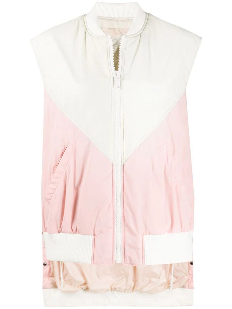 colour block lightweight gilet