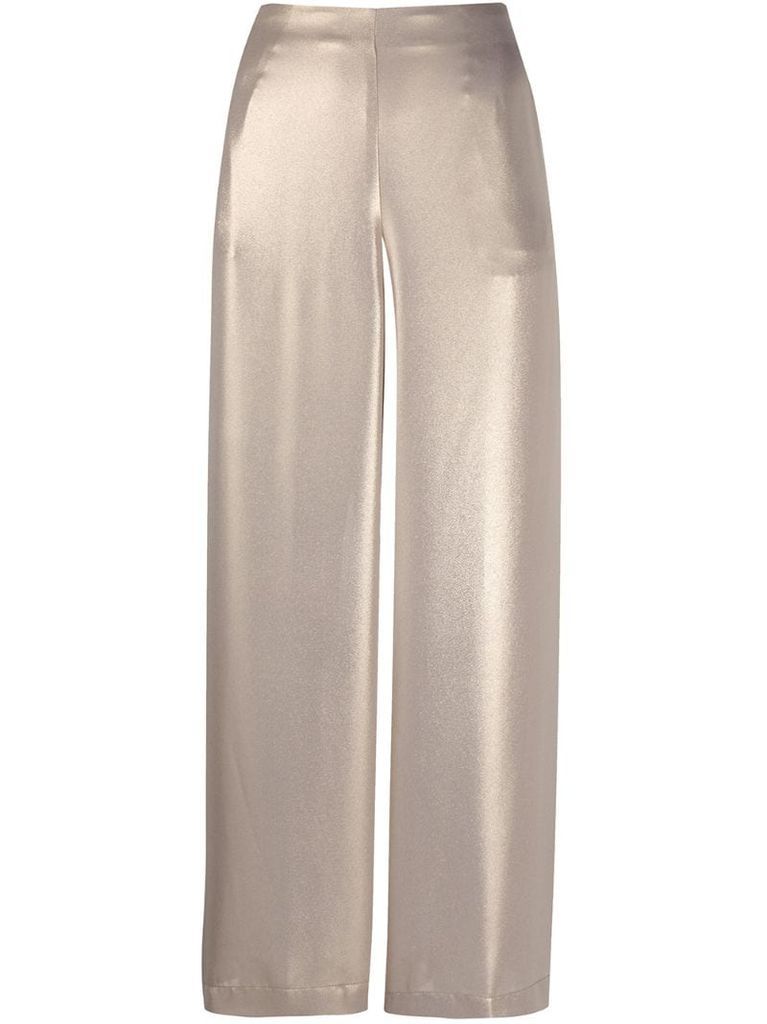 metallic cropped trousers