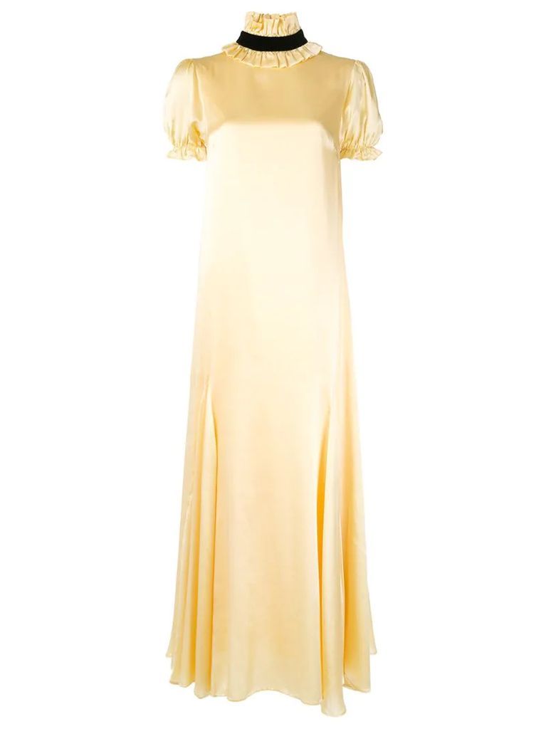 Elliptical silk maxi dress
