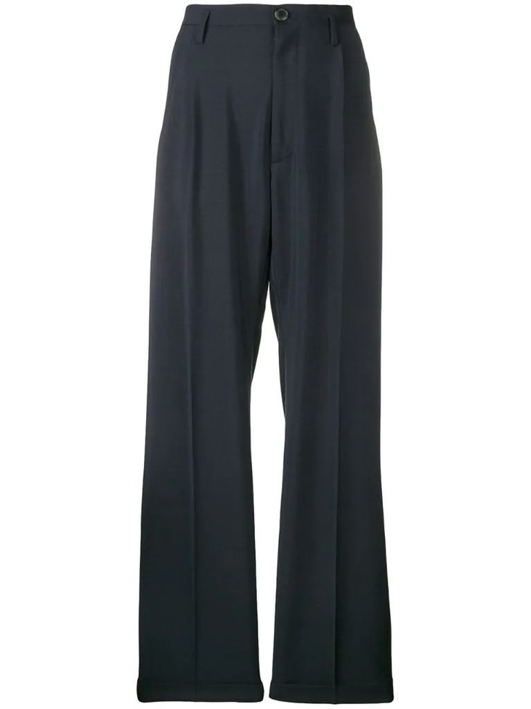 high-waisted wide trousers