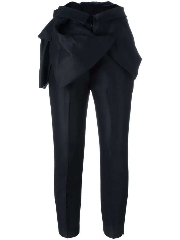 ruffle detail tailored trousers