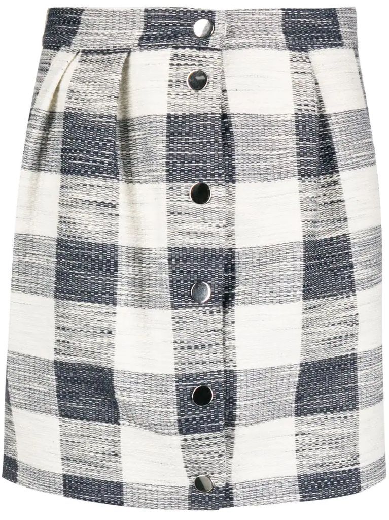 Elio Tradition plaid-jacquard skirt