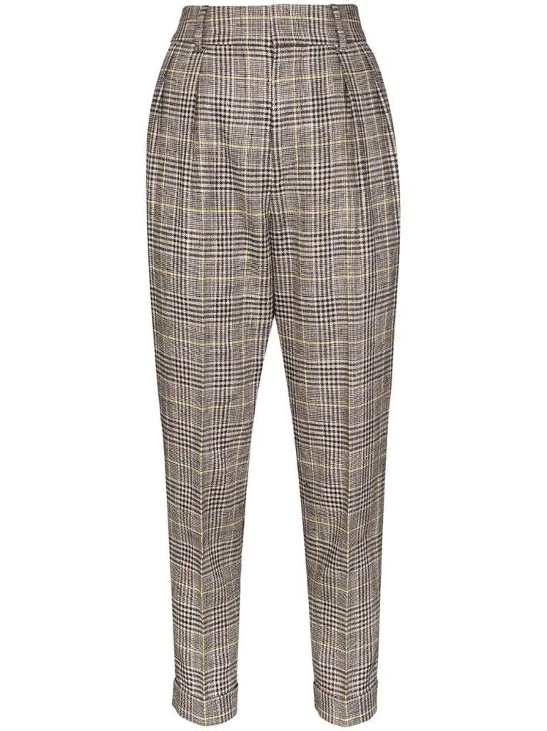 Ceyo checked trousers