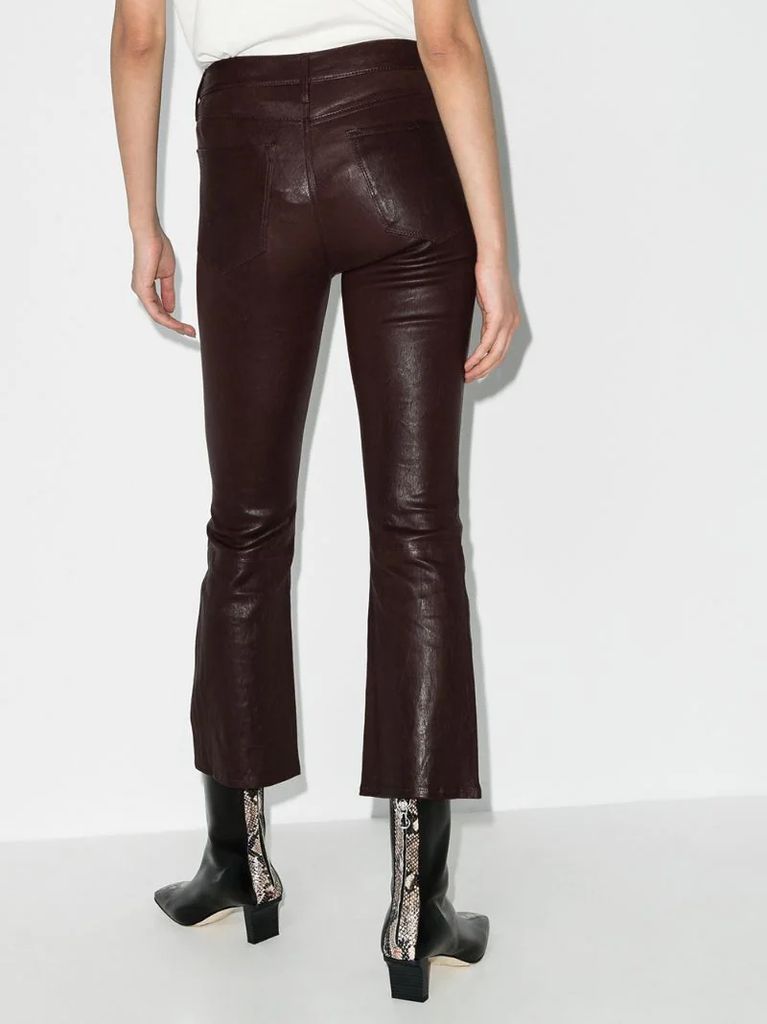 Le Crop leather flared trousers