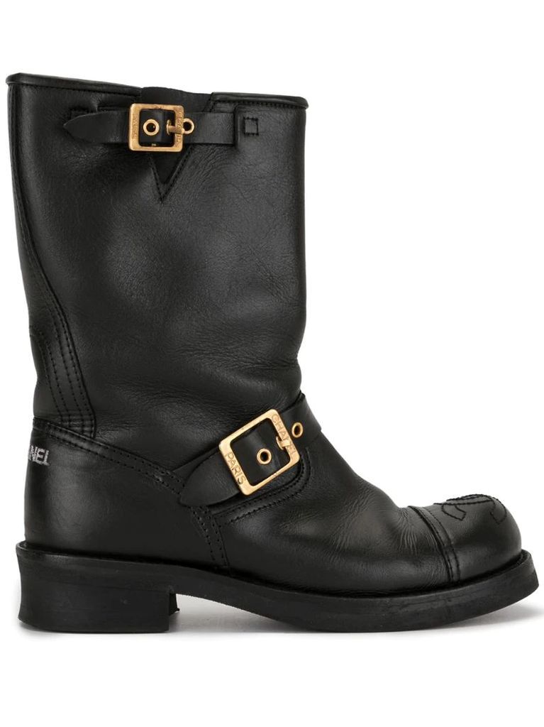CC stitch buckled boots