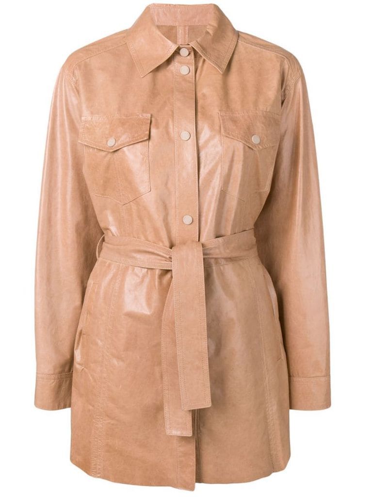 classic leather coat