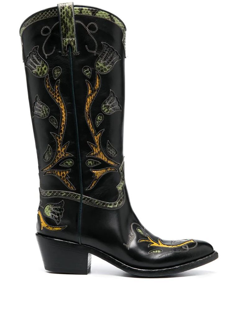 Western knee-length boots