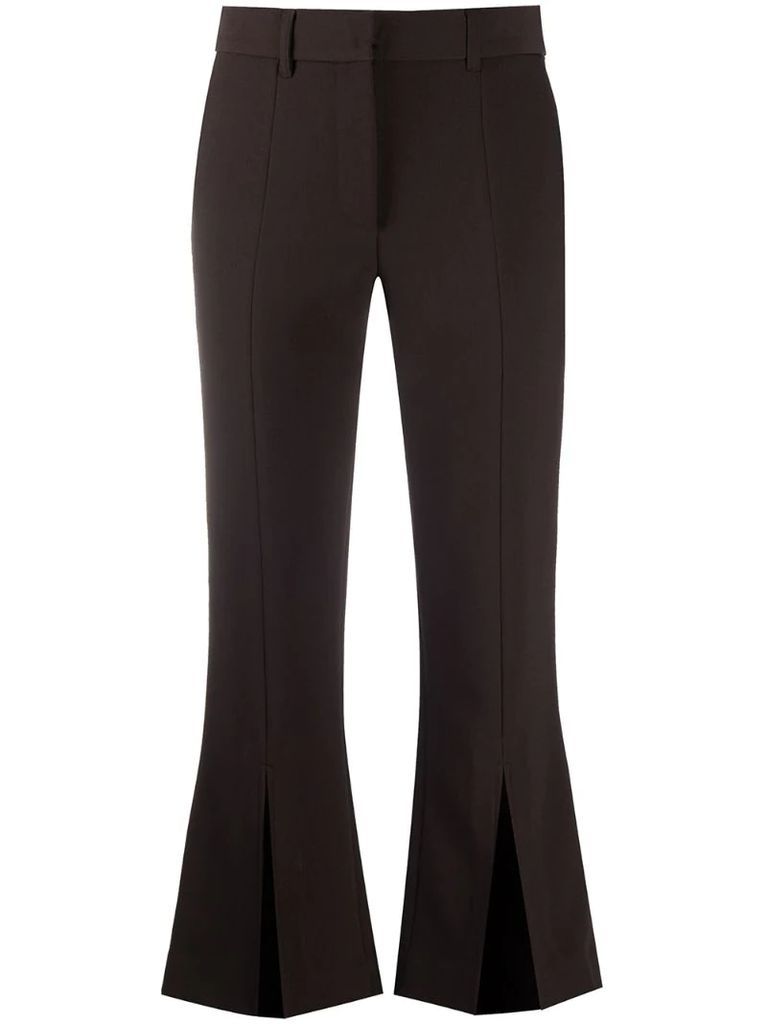 cropped flare-split trousers