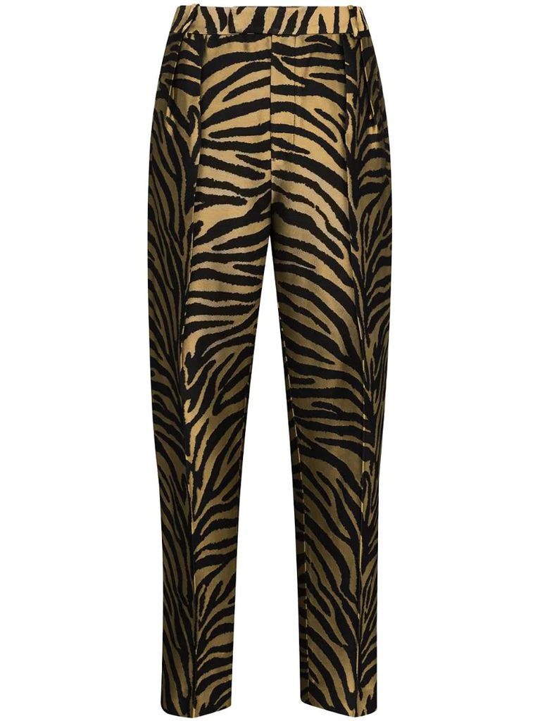 Magdeline zebra-print tapered trousers