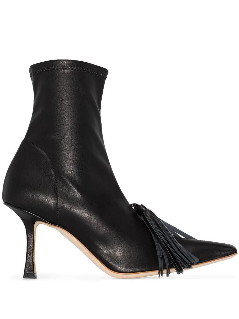 Agnes 80mm tassel ankle boots