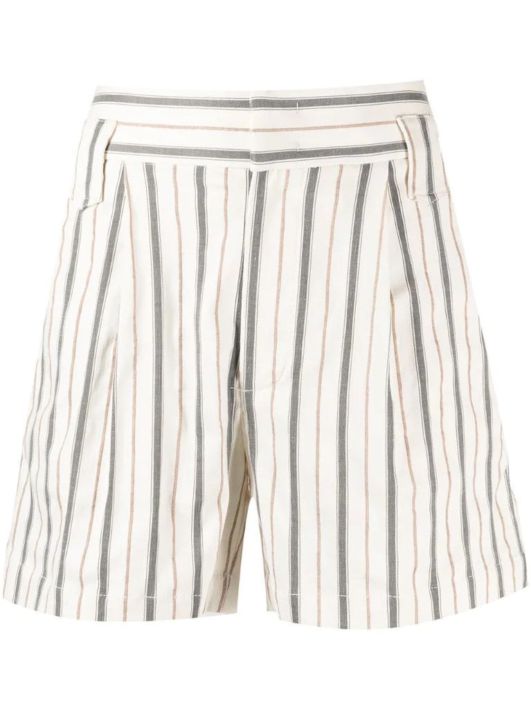 high-waisted stripe shorts
