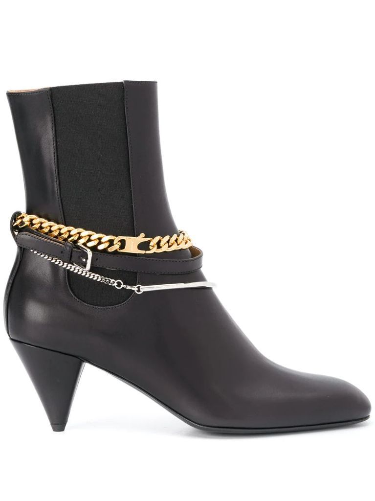 chain link ankle boots