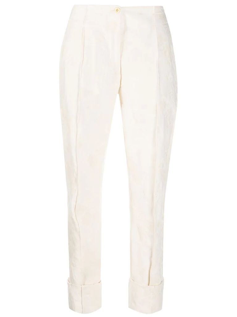 pintuck cropped trousers