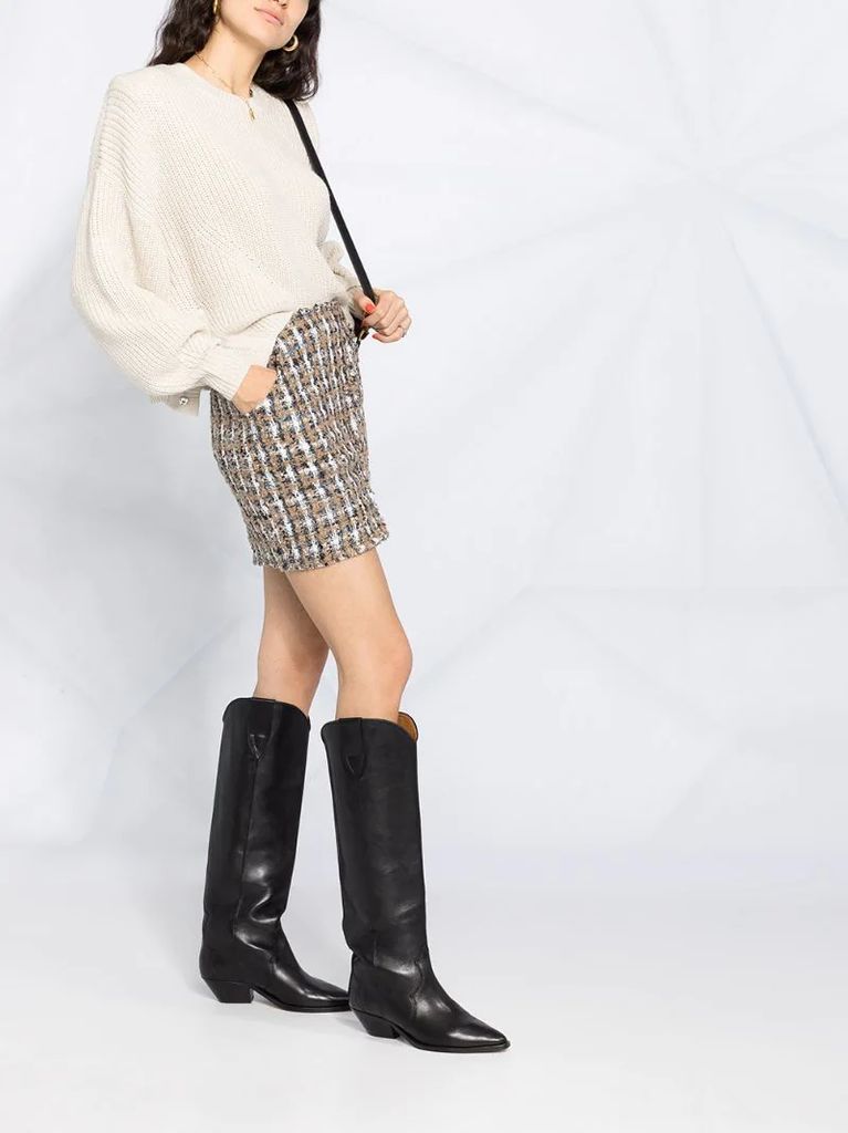 plaid tweed mini skirt
