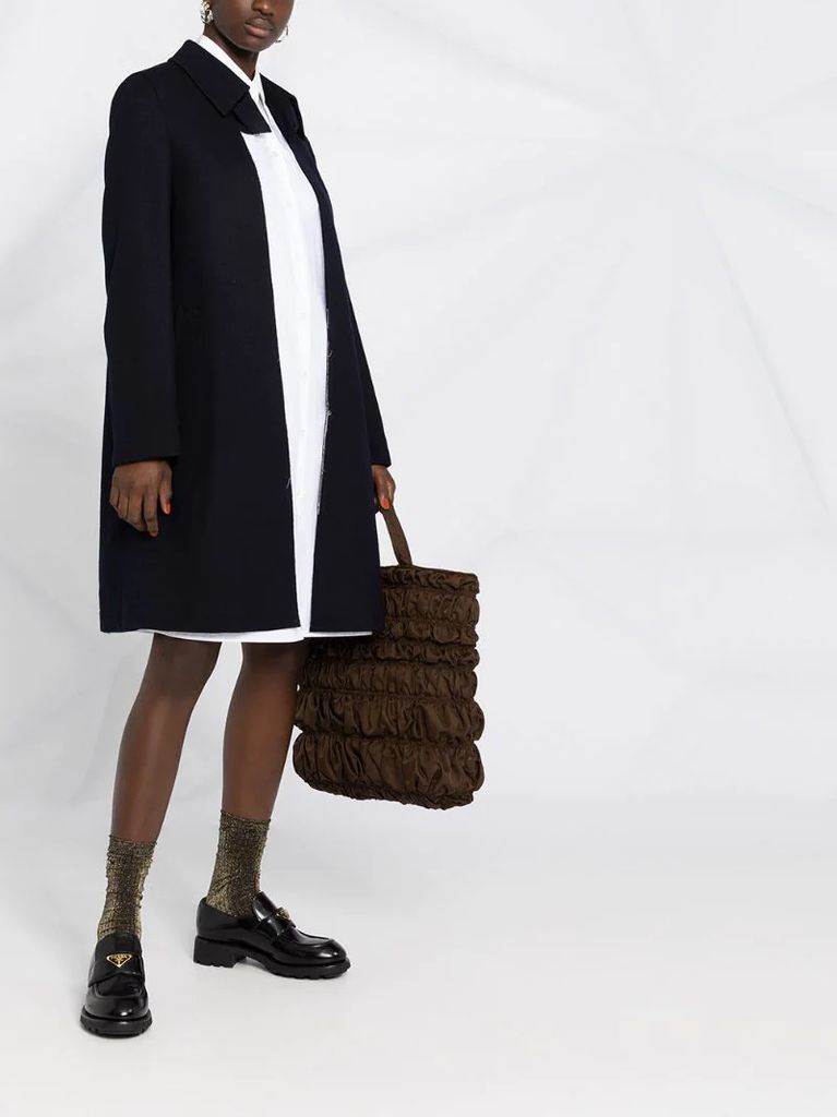 cut-out fitted wool coat