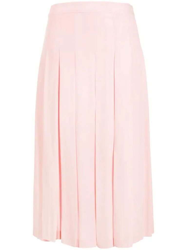 pleated midi skirt