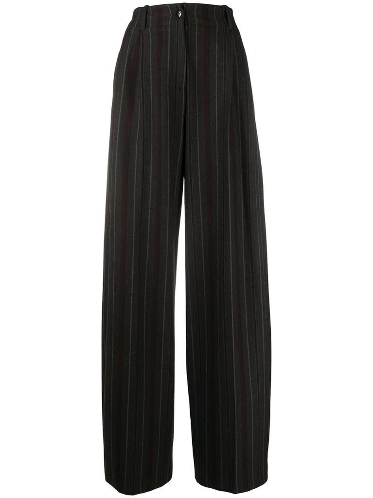 striped wide-leg tailored trousers