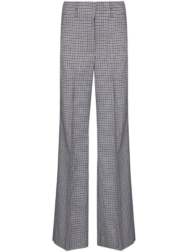 houndstooth-pattern wool trousers