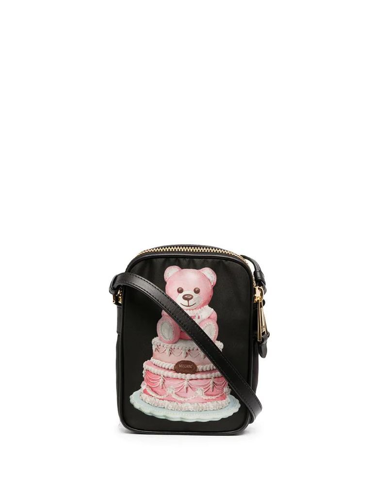 Cake Teddy print crossbody bag