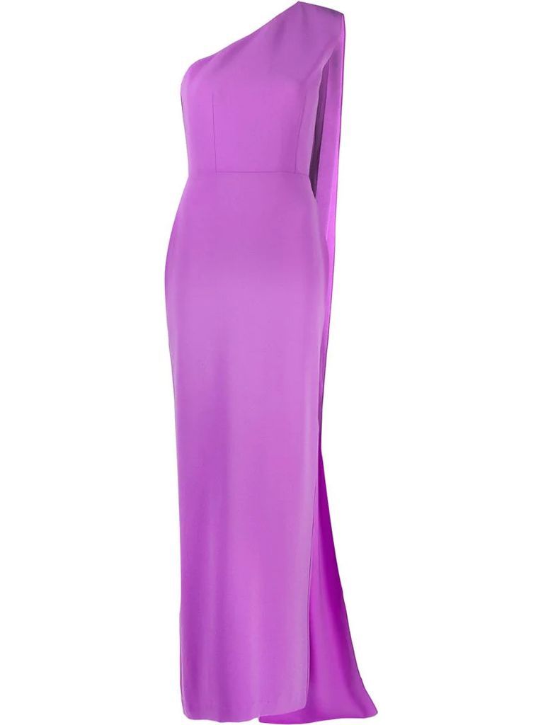 one-shoulder gown