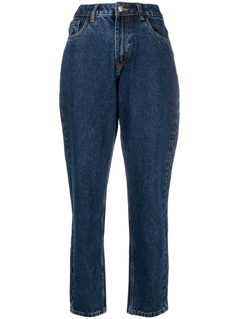 high-waisted relaxed jeans