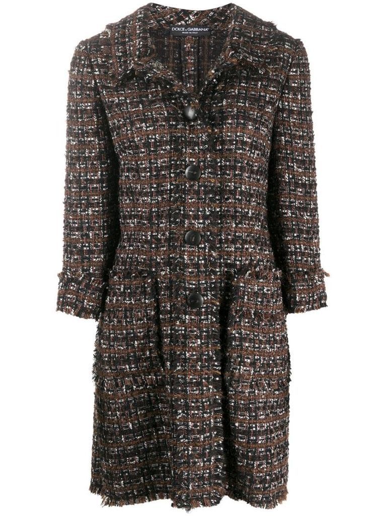 tweed mid-length coat