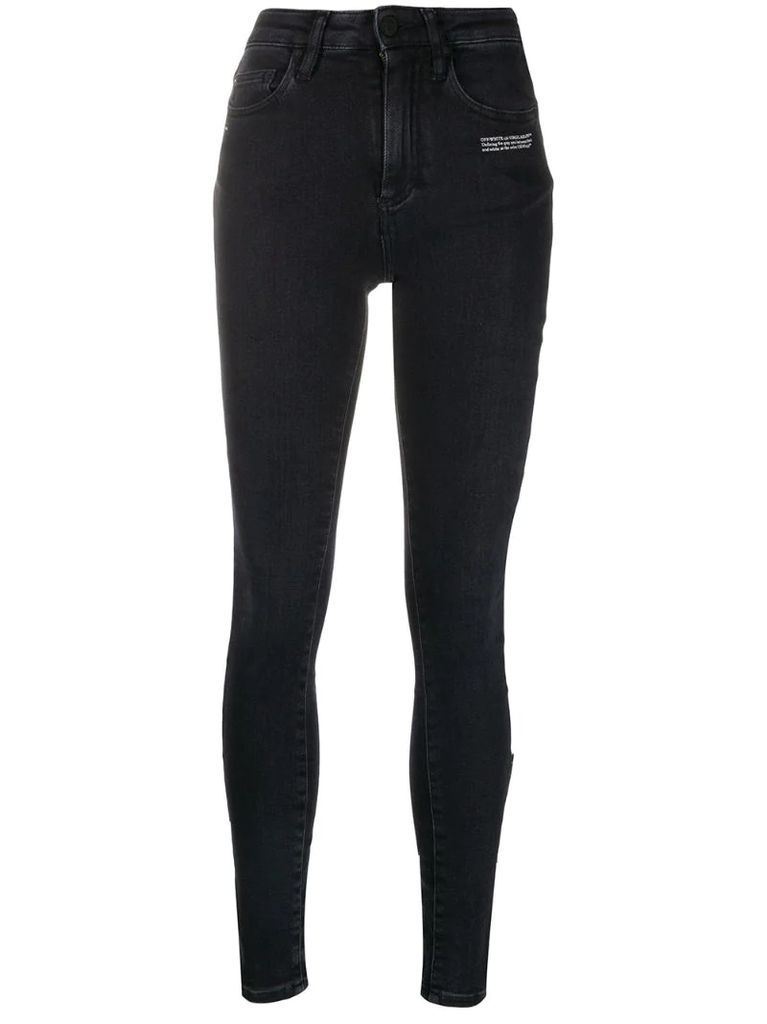 embroidered logo skinny jeans
