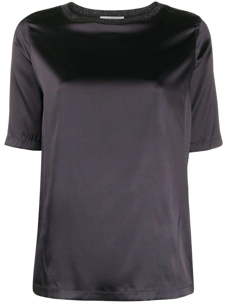 satin silk T-shirt