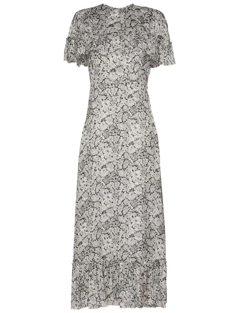 Bombette floral-print silk dress