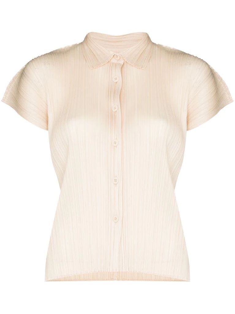 plissé short-sleeve shirt