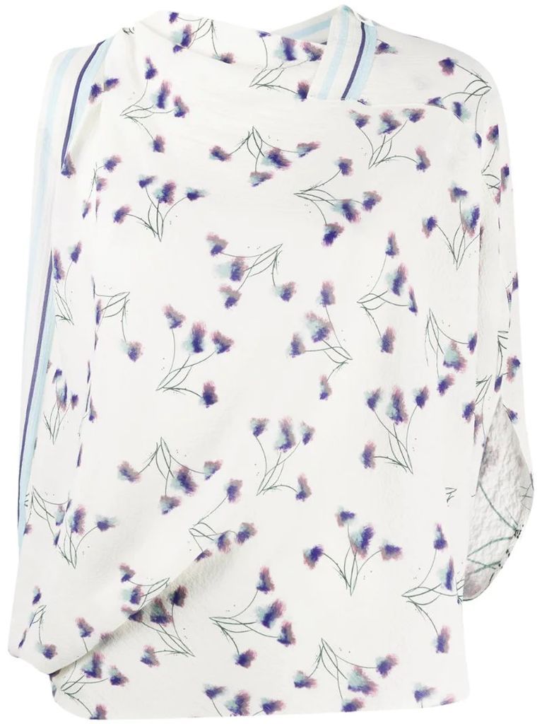 Hopkins floral print draped blouse