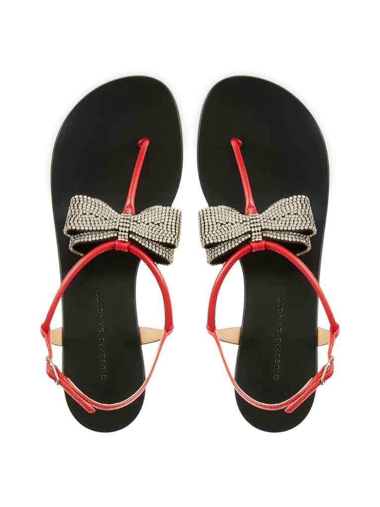 embellished bow sandals