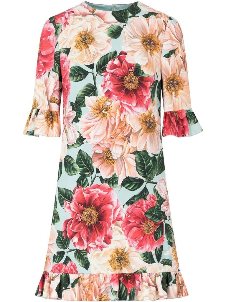 floral-print mini dress