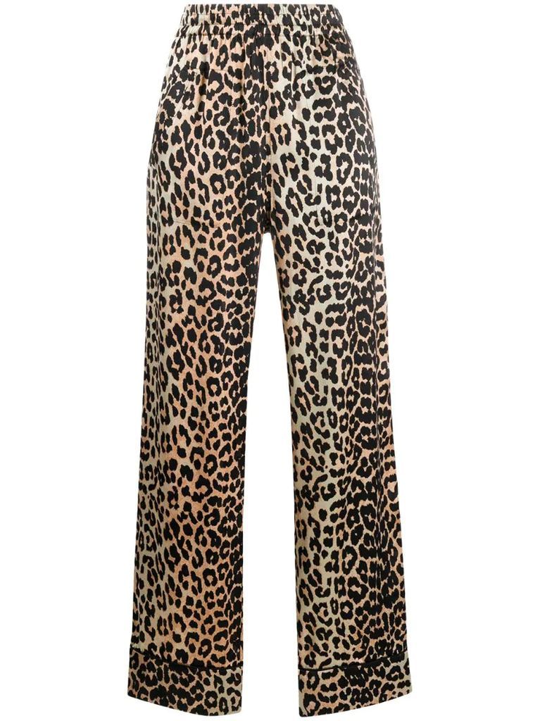 leopard-print palazzo pants