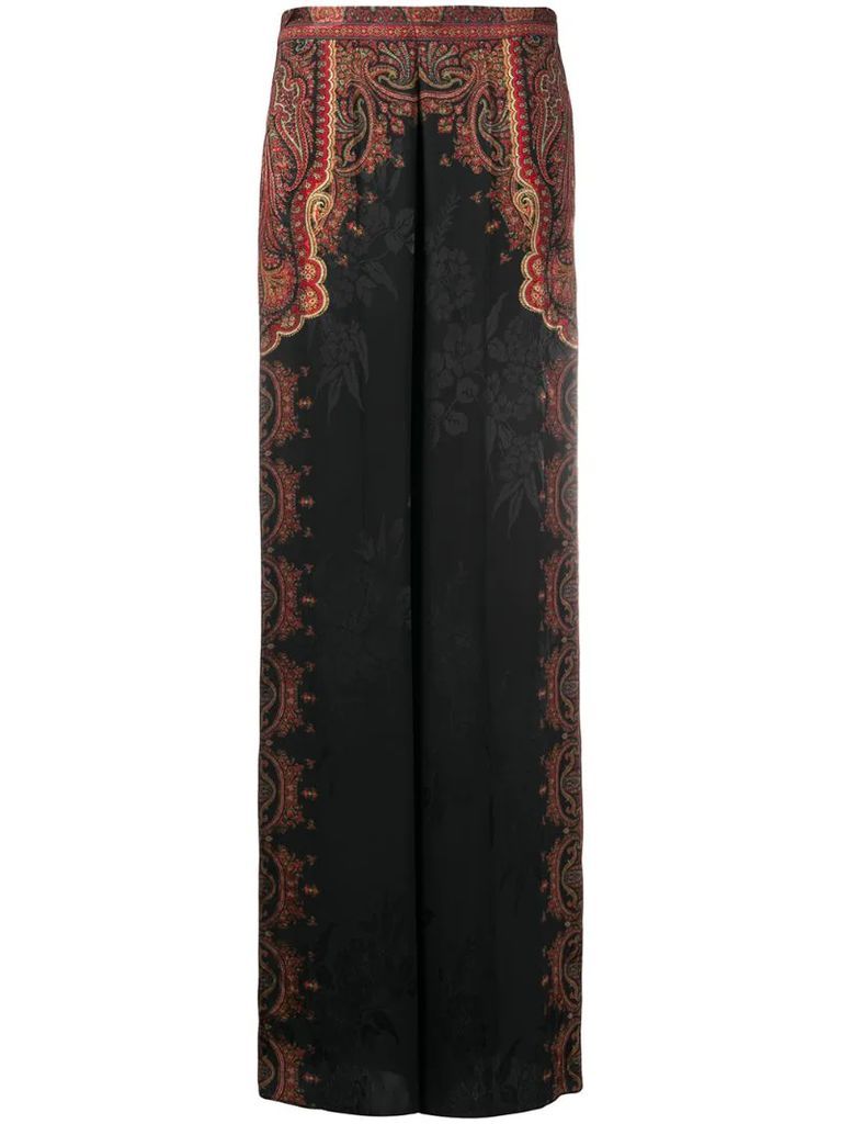 paisley-print jacquard palazzo trousers