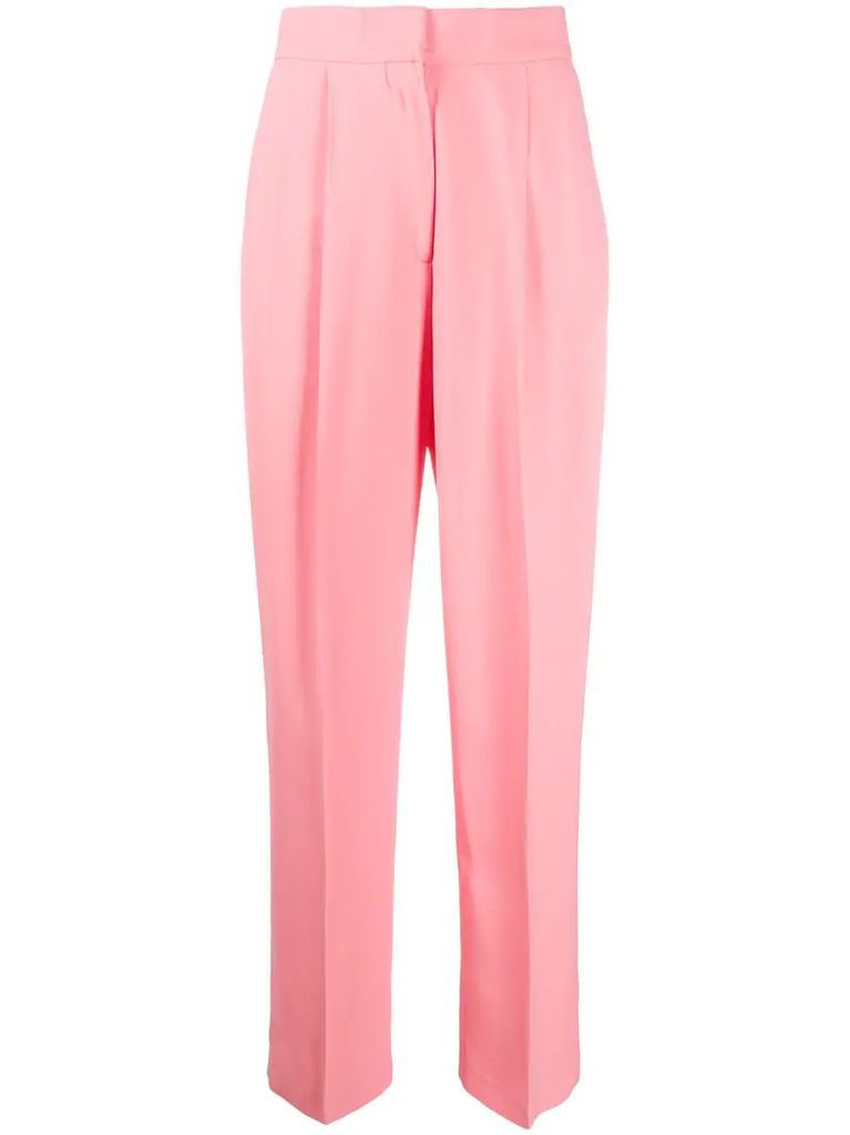 high-waisted straight trousers