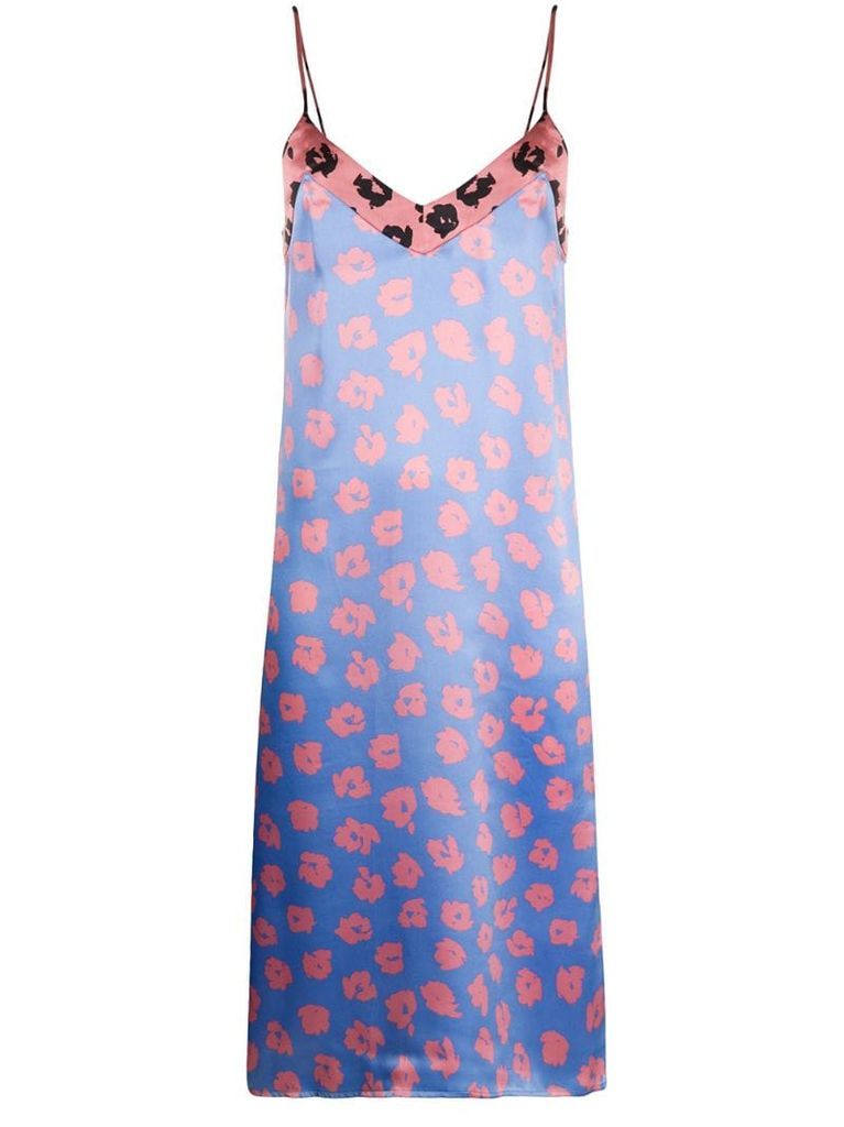 floral-print slip dress