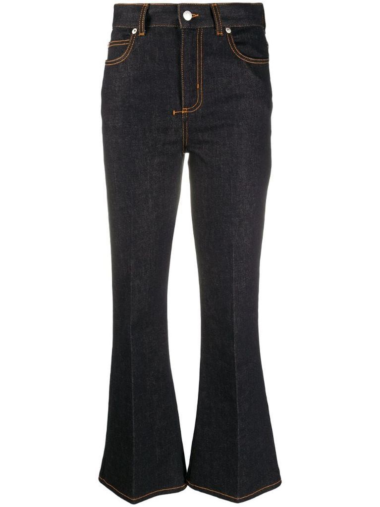high-rise flared jeans