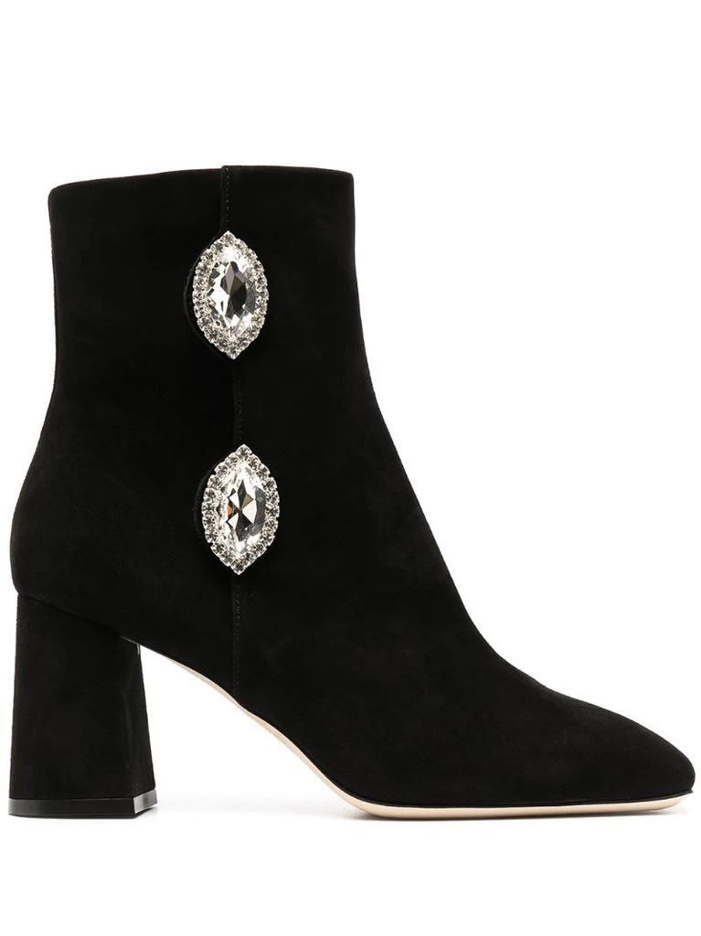 Julie embellished suede 75mm boots