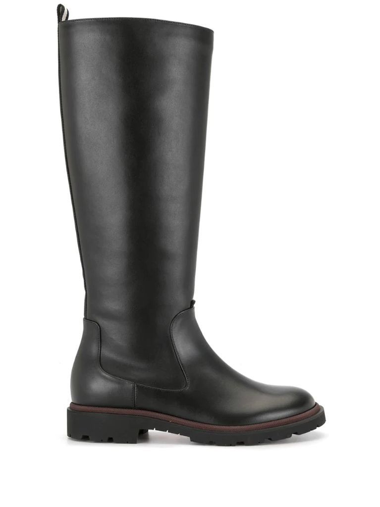 leather mid-calf boots
