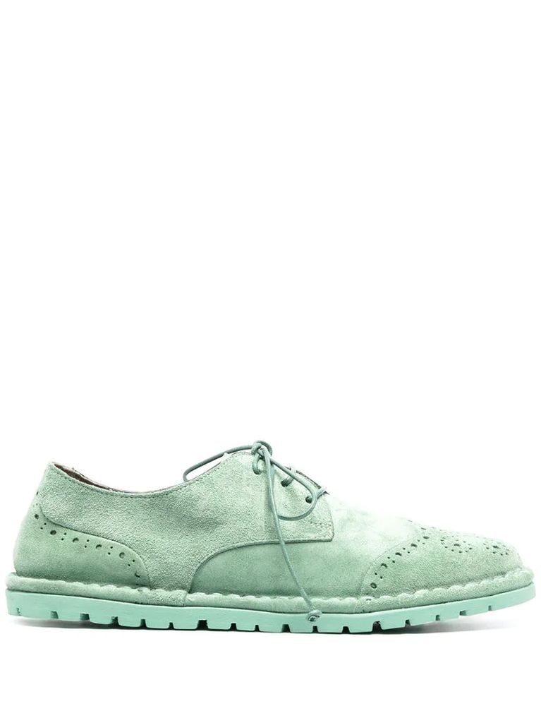 suede-effect lace-up brogues