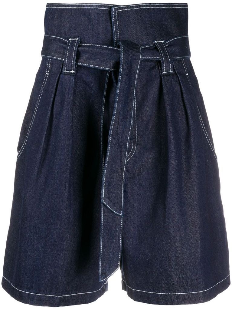 Fontana paperbag-waist high-rise shorts
