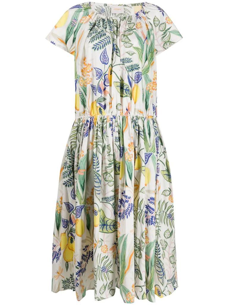 botanical print dress