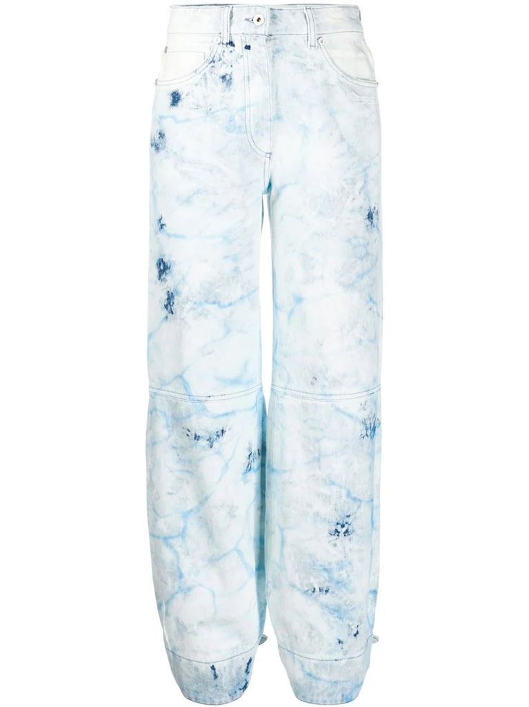 bleached tapered jeans