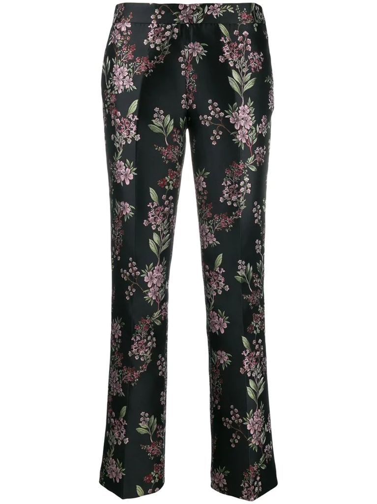 floral embroidered trousers